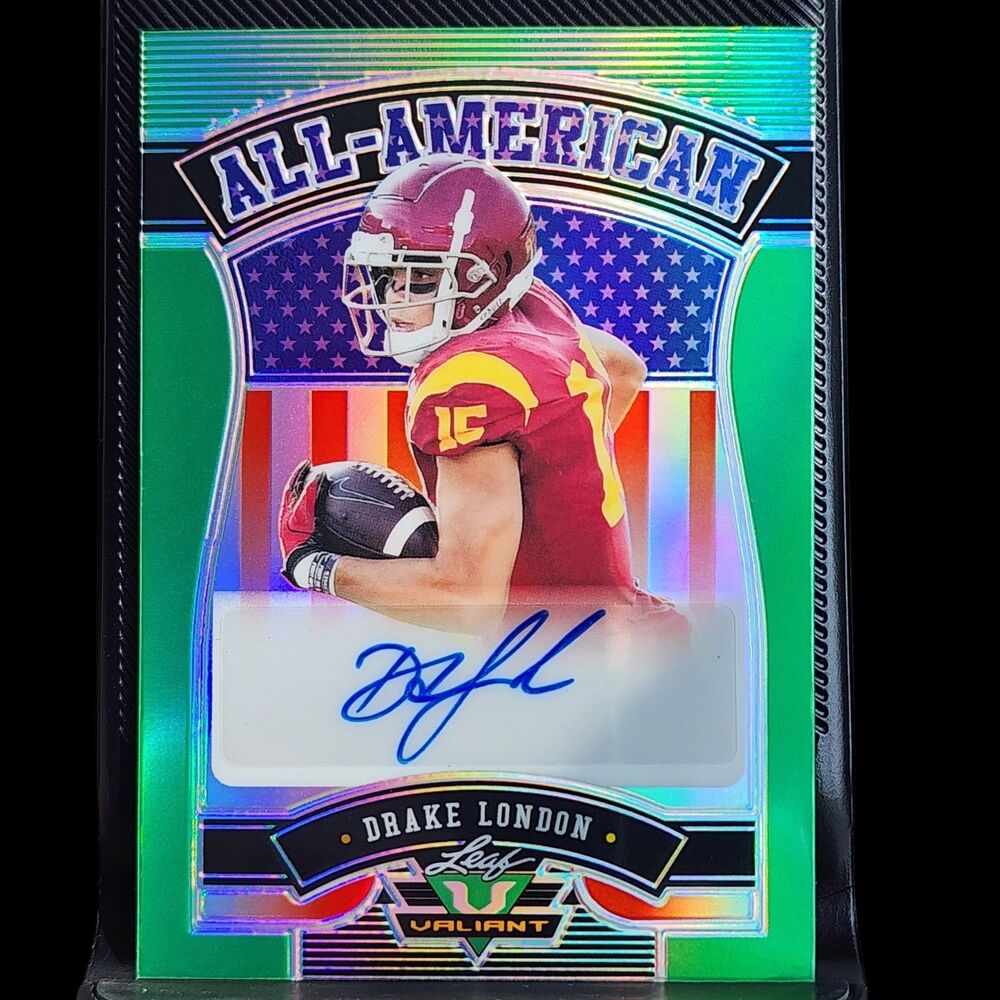 2022 Leaf Valiant Drake London All-American Green Autograph RC #24/40 AA-DL1